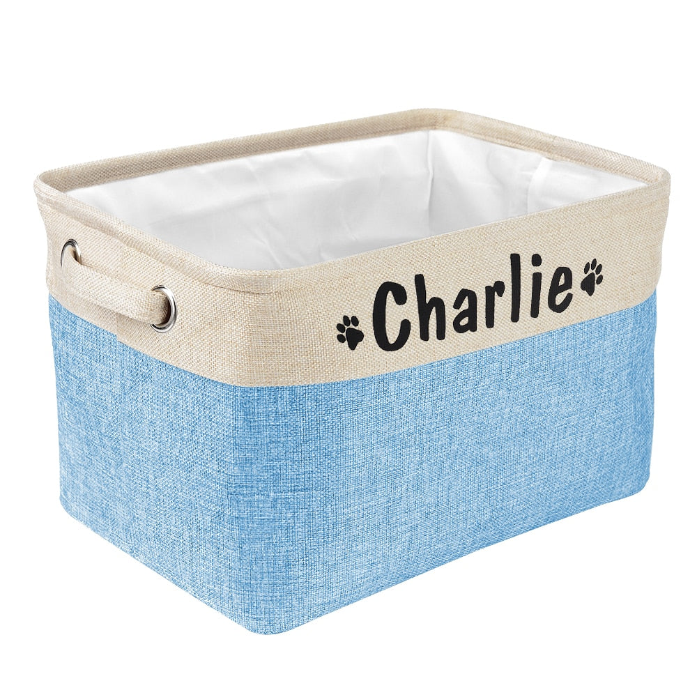 Canvas Bag Foldable Pet Toys Linen Storage Box Bins Dog Accessories Pet Supplies Personalized Pet Dog Toy Storage Basket Dog